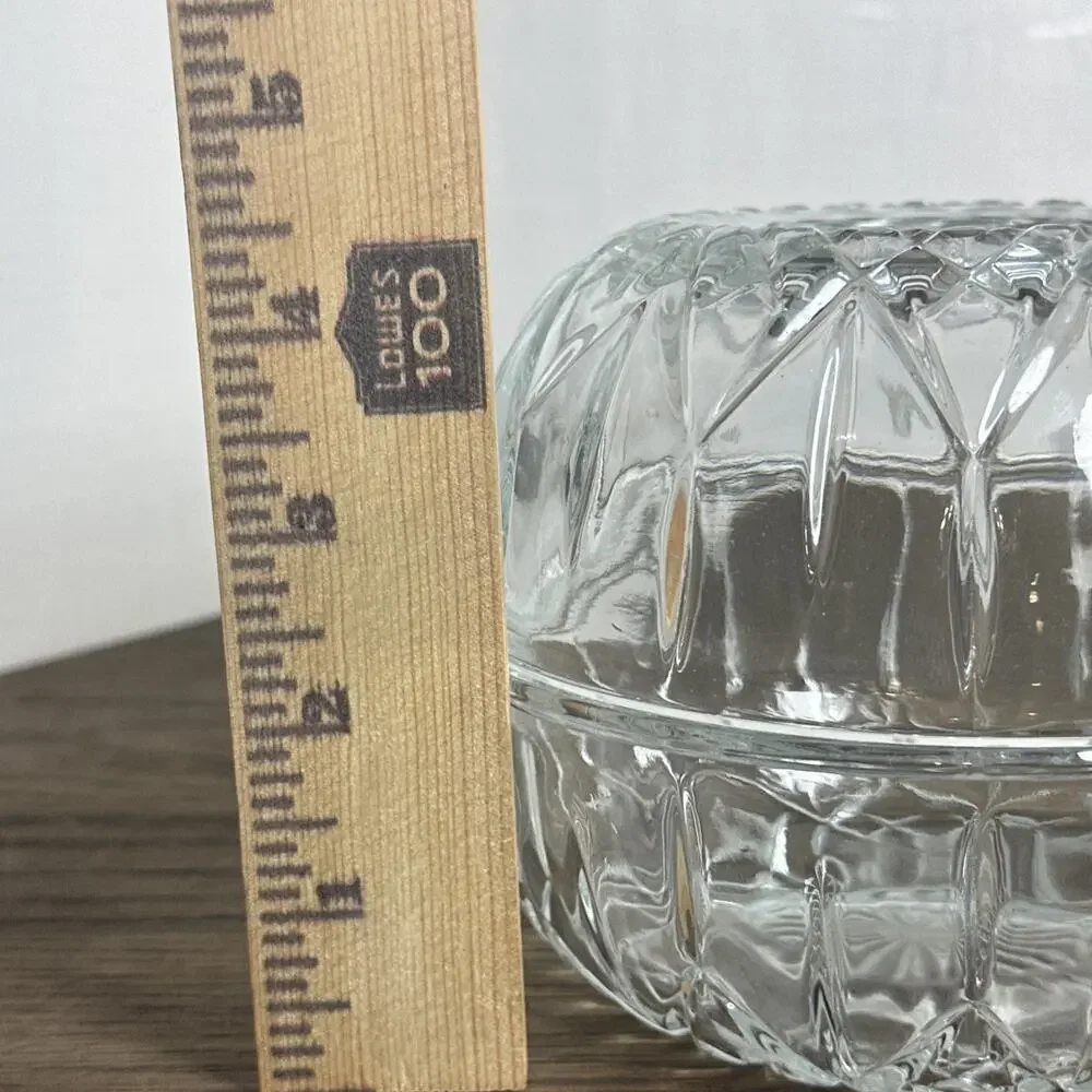 Vintage HomeCo Home Interior Indiana Glass Crystal Clear Cubist Globe Fairy Lamp